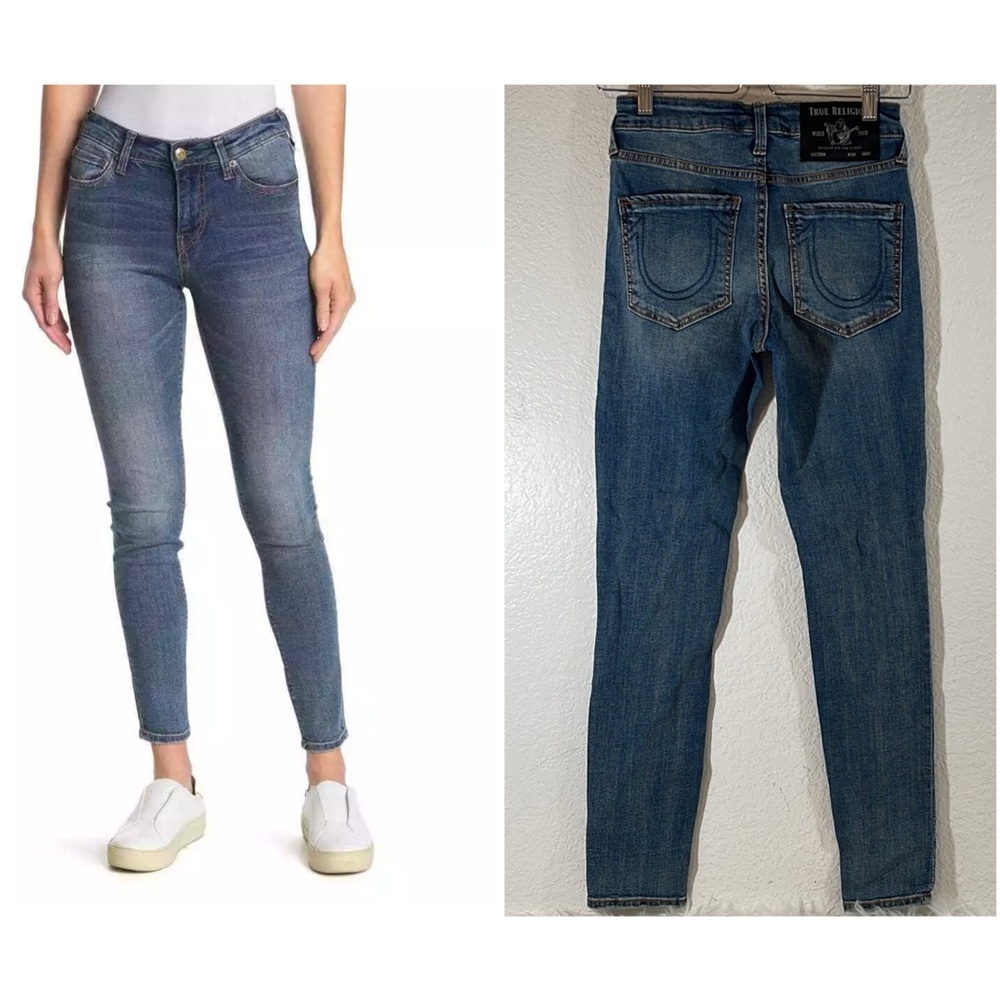 True Religion Jennie Curvy Midrise Skinny Color Whiskey Creek Denim Jeans Sz. 26